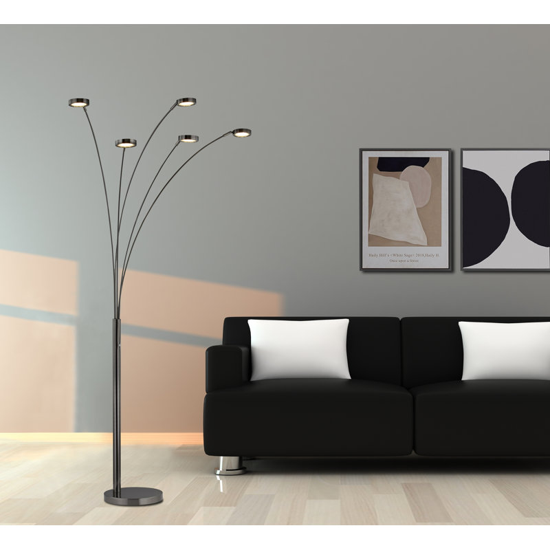 73'' LED Tree Floor Lamp, Black Satin Nickel