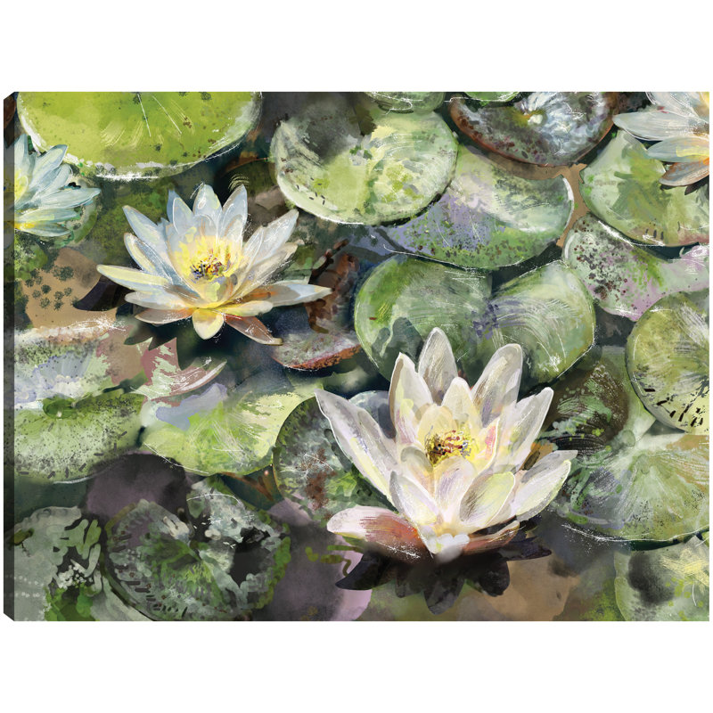 «Lotus Blossoms» par Studio Arts, reproduction d'art sur toile, L 14 po x H 11 po