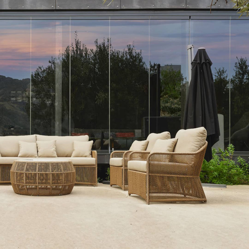 Calixto Outdoor Lounge Chair, Canvas Navy Sunbrella® Canvas