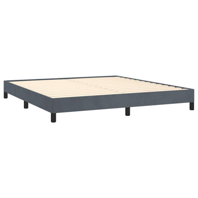Lit Yaziel, lit plateforme tapissier en velours, sans matelas