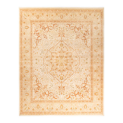 Tapis unique noué à la main ivoire 8 pi 2 po x 10 pi 5 po Keenan