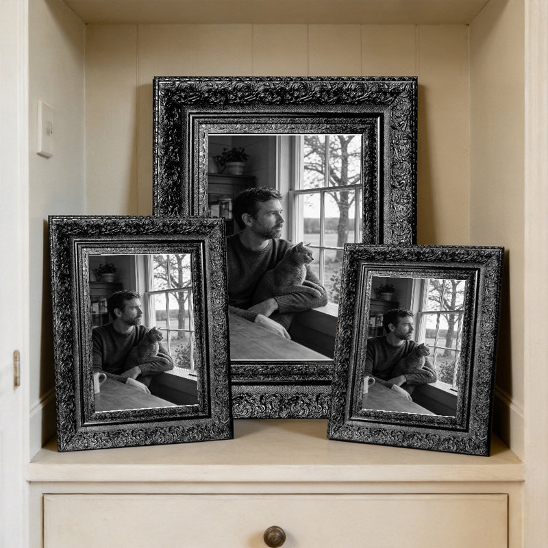 Cadre photo noir simple 1PC 5 "x 7" avec forme rectangulaire classique, 5" W x 7" H, 1, Black