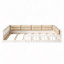 Lit plateforme tapissier en bois avec garde-corps et coussin-1751497914