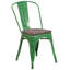 Chaise empilable en métal avec siège en bois Kewaunee-359177195