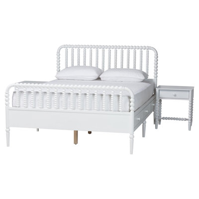 Baxton Studio Dejahnay 3-Piece Bedroom Set, Queen, White