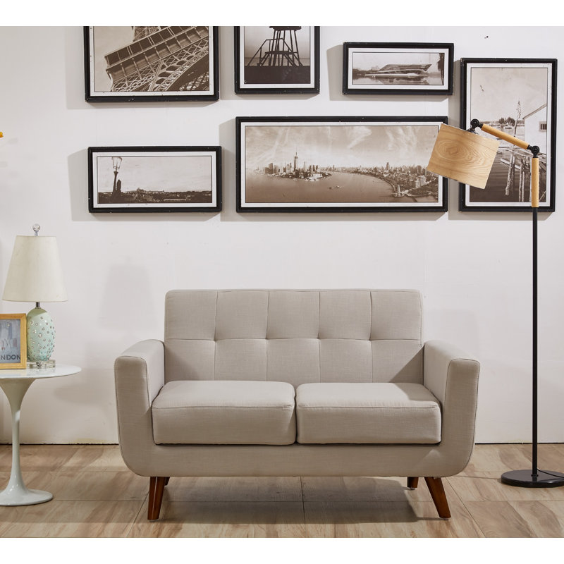 Esmai Upholstered 51'' Loveseat, Tan Linen