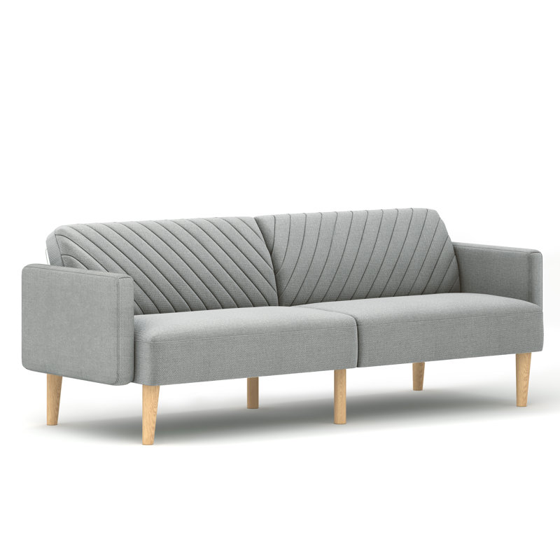 Canapé-lit convertible 77,56 po Celeste, Mélange de lin gris clair
