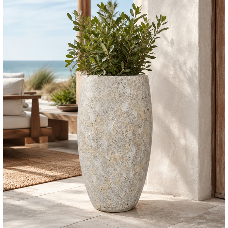 12 in. Corona Vase - White Lava