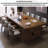 Industrial-style solid wood rectangular dining table-291805387