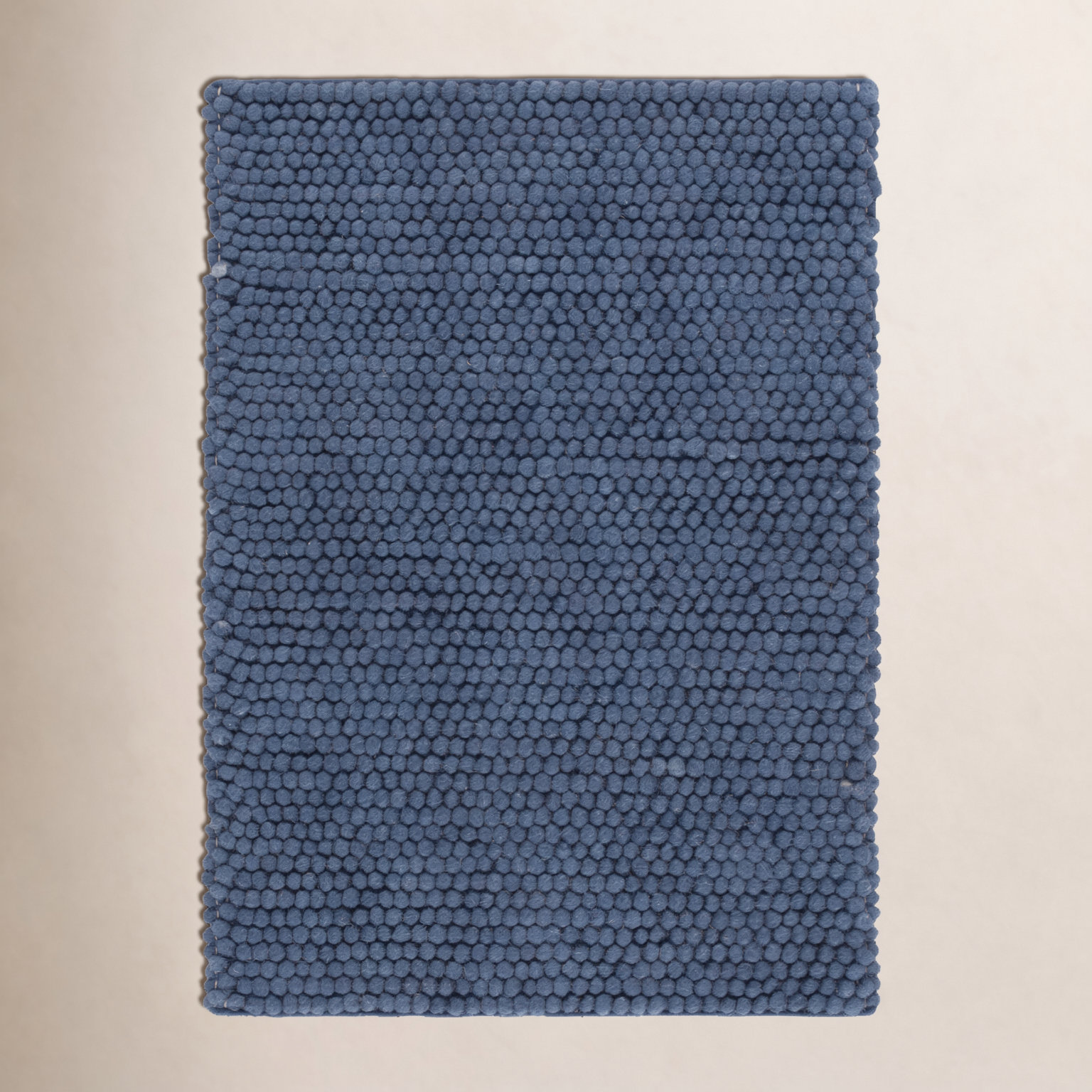 Elle Navy Blue Hand-Woven Wool Rug, Rectangle 4' x 6'