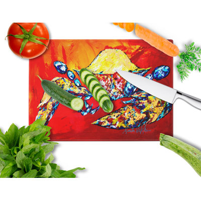 Caroline's Treasures Tempered Glass Bring It on Crab Cutting Board
