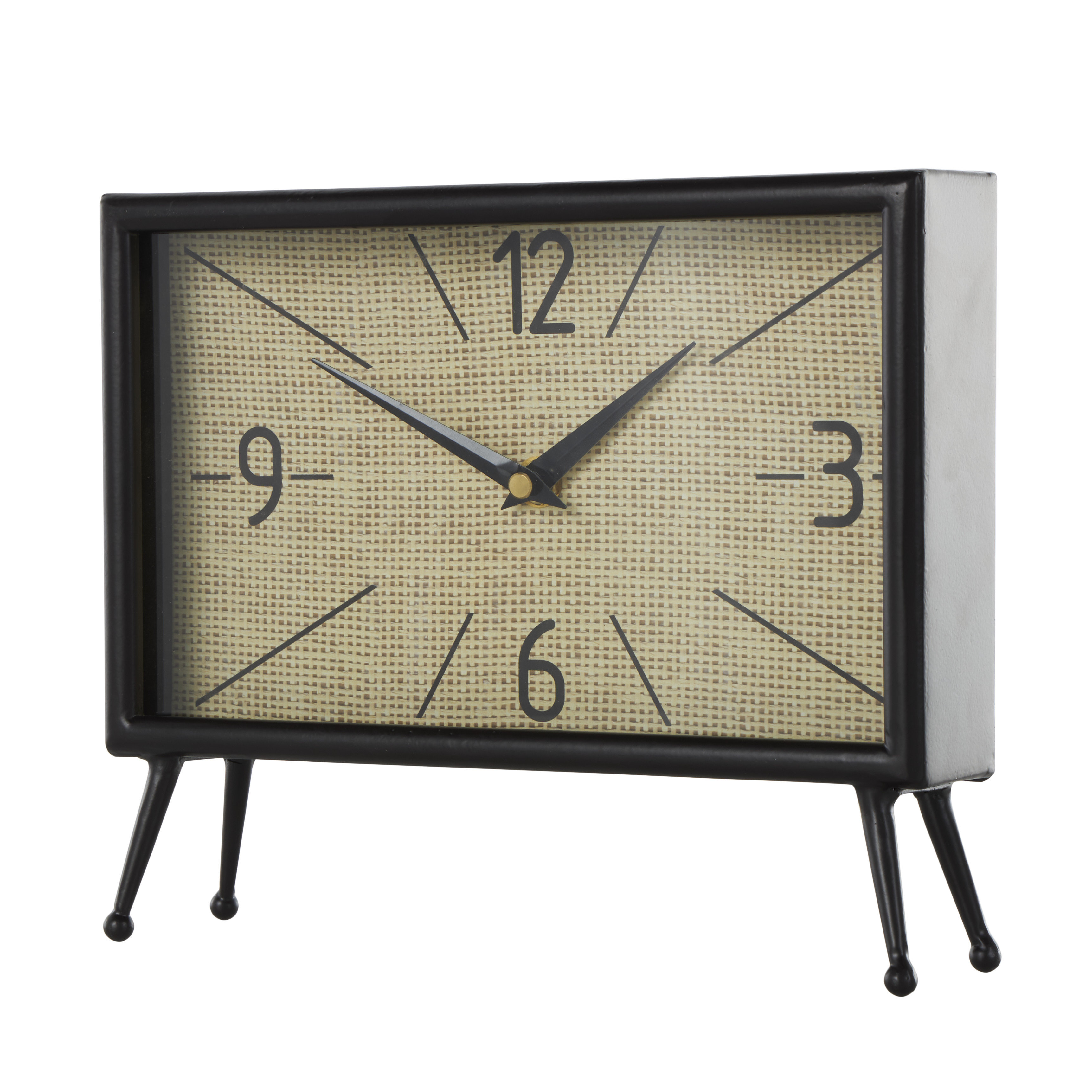 Winston Porter Analog Iron Mechanical Tabletop Clock Black | Wayfair