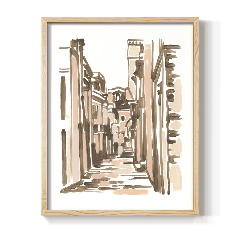 Blush Architecture Study VI Framed Print - Solid Wood, 11" H x 9" W