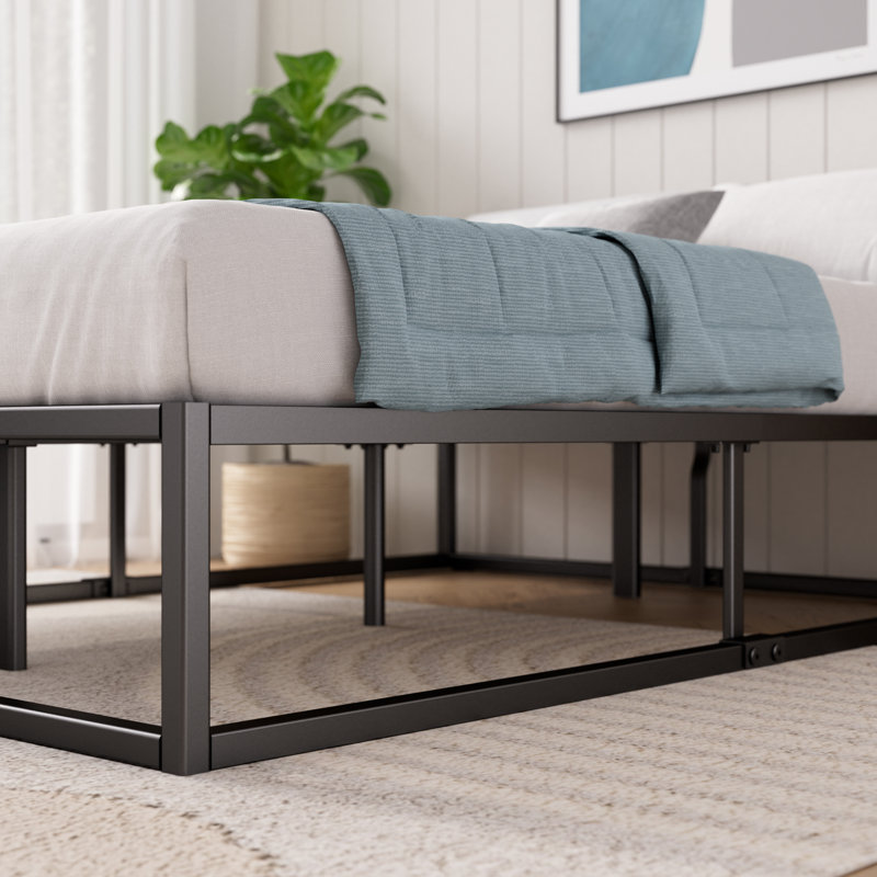 Dekker Metal Platform Bed with Wooden slat support 35cm/14in Height, Double (4'6)