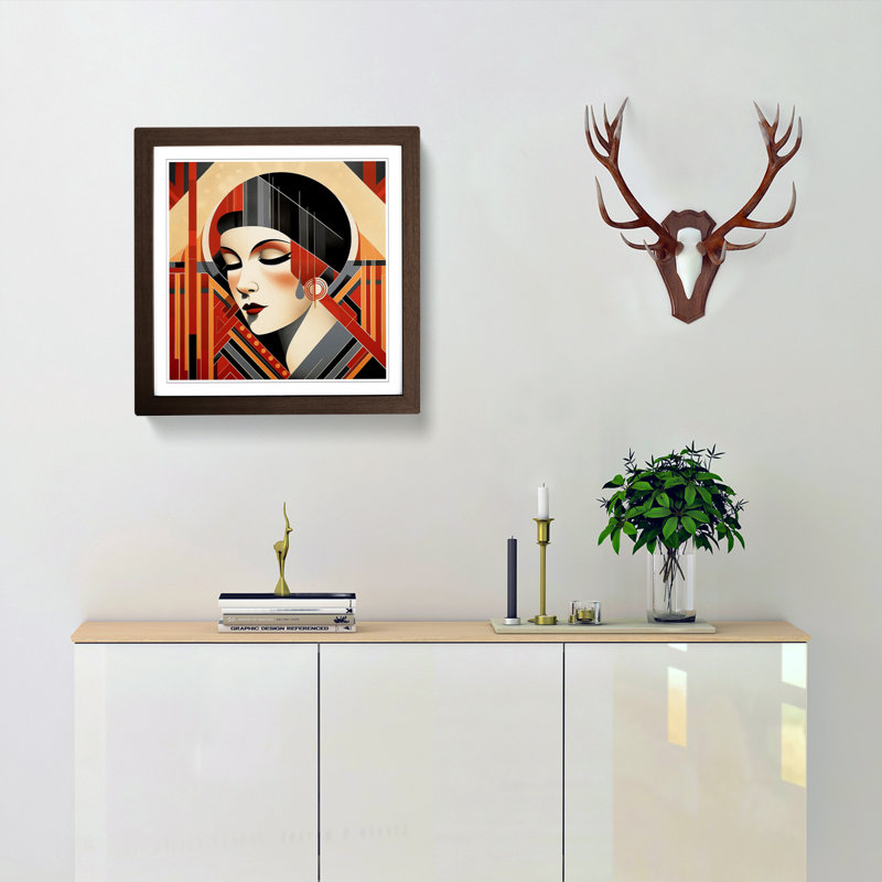 Art Deco Woman Bauhaus - Framed Print, Walnut