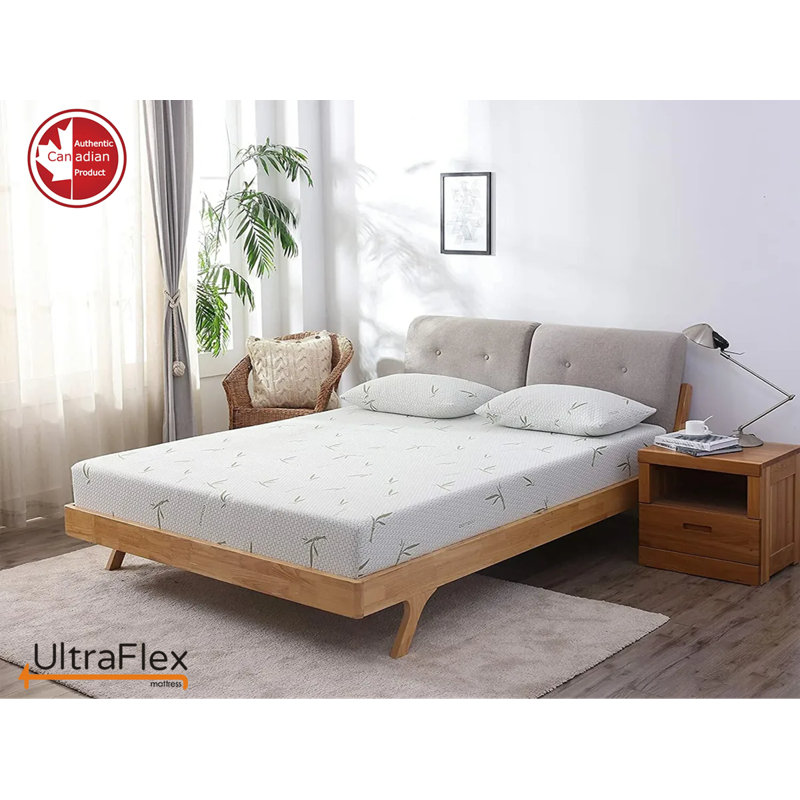 UltraFlex SolidSleep 4,5 po - Confort réversible infusé au gel avec soulagement de la pression, technologie de refroidissement, housse en bambou, mousse certifiée CertiPUR-US
