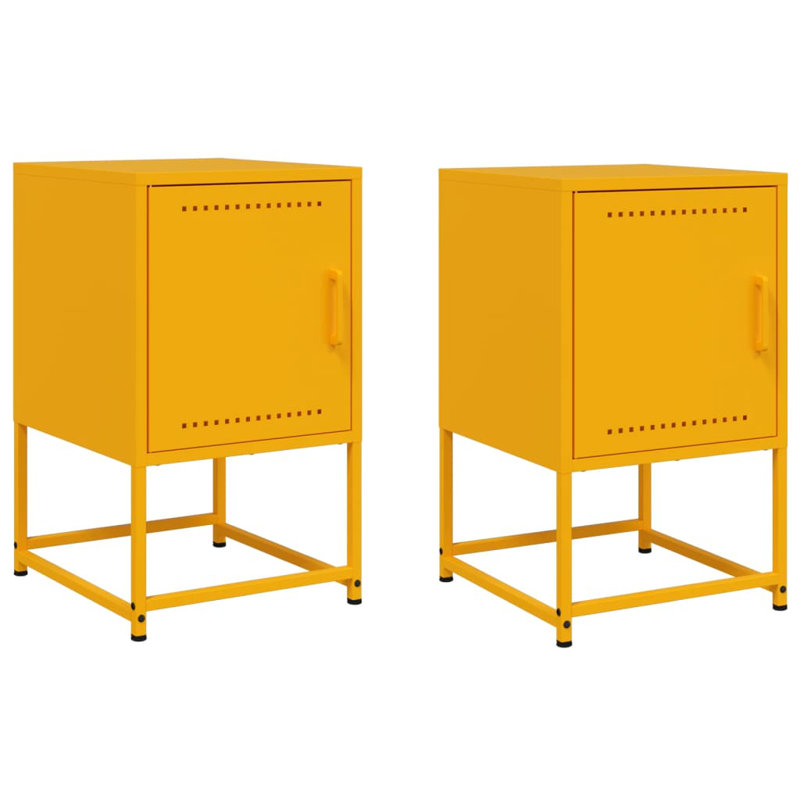 Ensemble de 2 tables de chevet vidaXL, Jaune