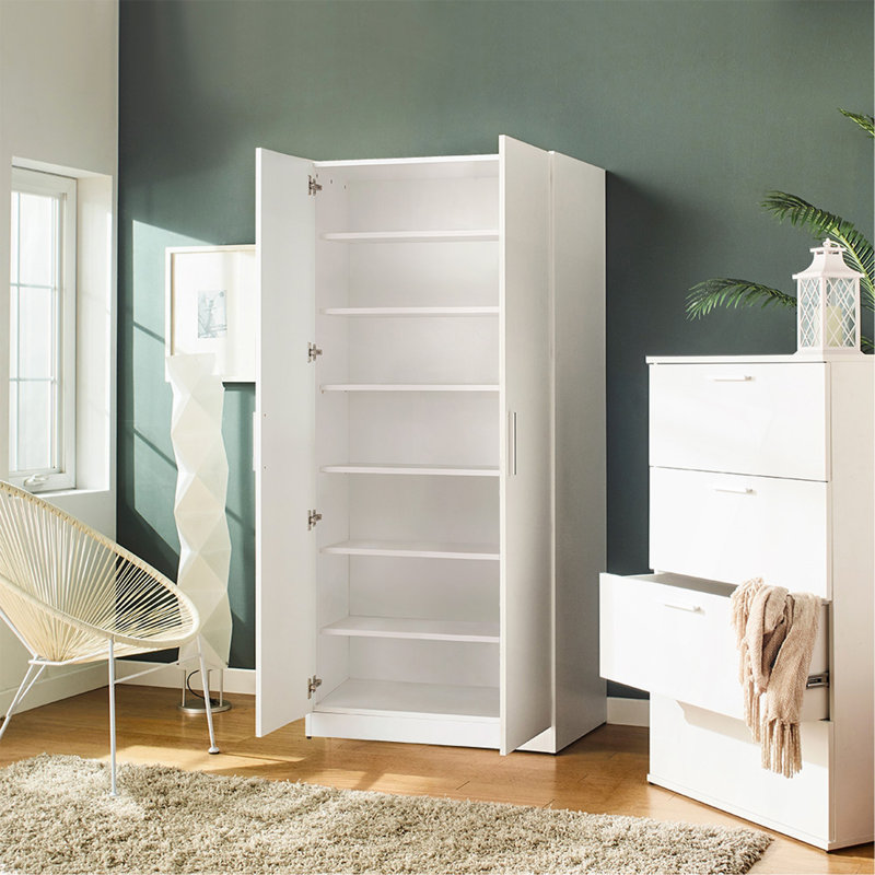 Mia Range-chaussures haut avec six tablettes blanches Mia
