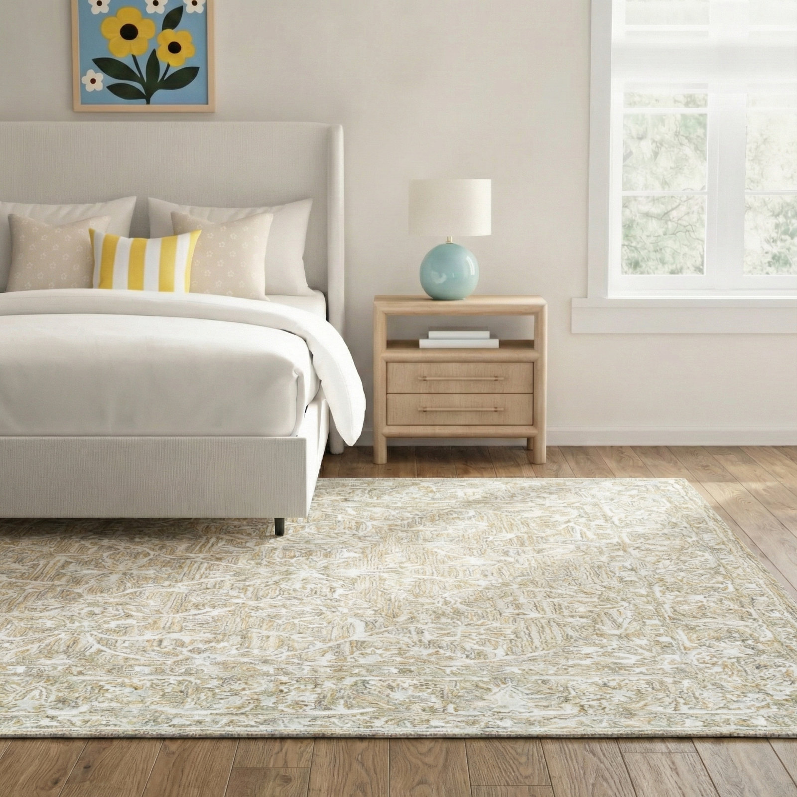 Cait Handmade Tan Rug, Rectangle 9' x 13'
