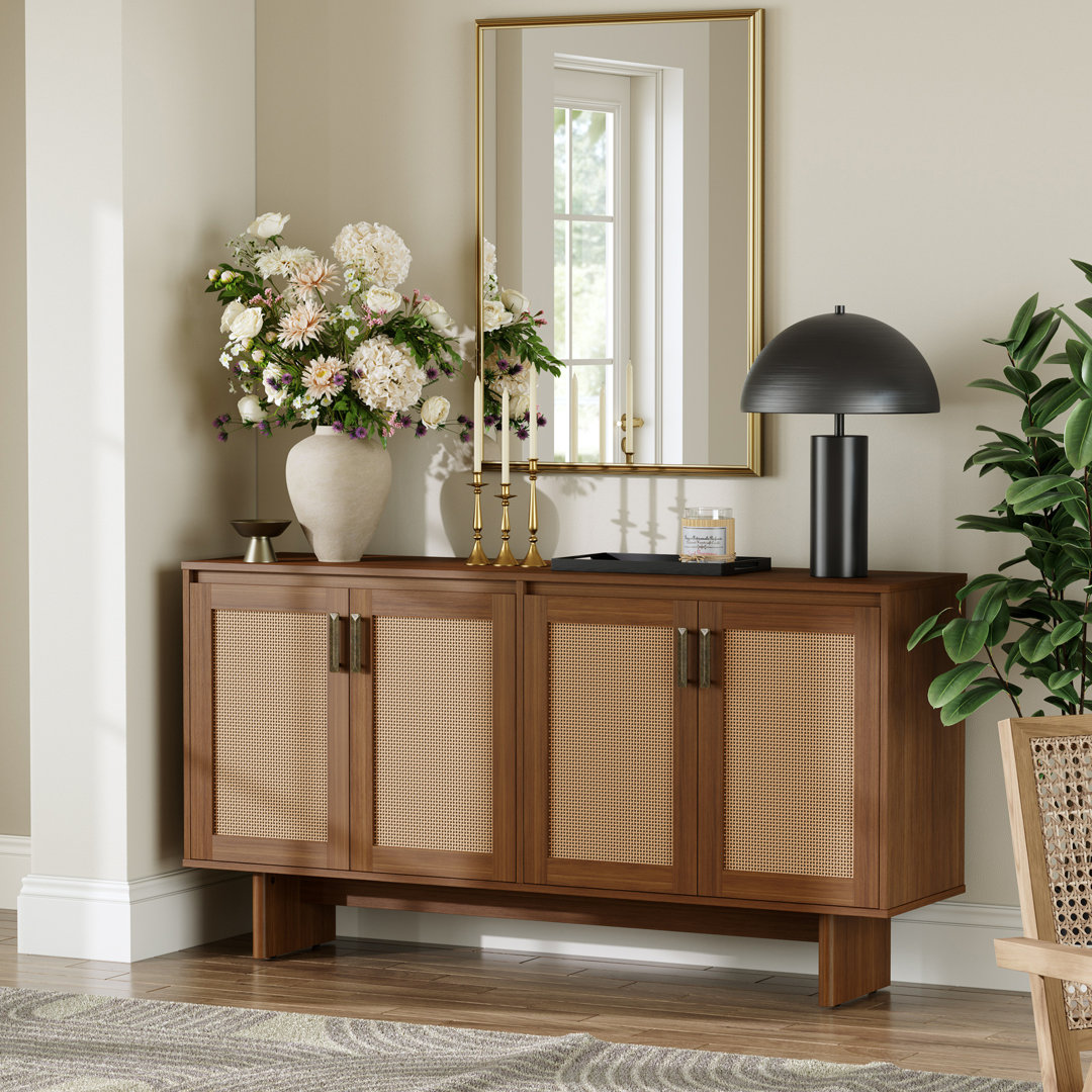 4 Doors Sideboard Buffet Cabinet With Storage Bay Isle Home™