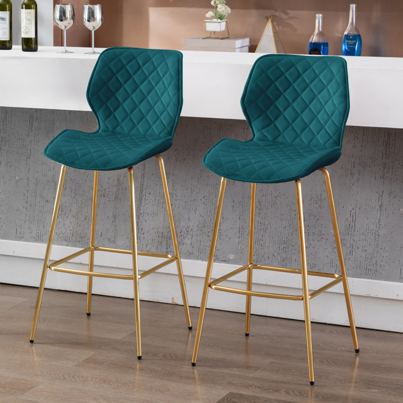 Tabourets de bar ergonomiques avec sièges rembourrés Hulda, Atrovirens, Tabouret de bar (siège d'une hauteur de 30 po)