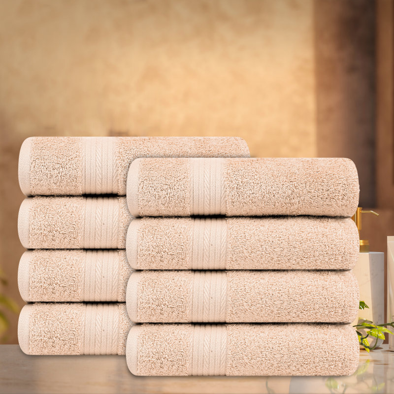 Hand Towel 100% Cotton Absorbent and Quick Drying , Beige