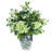 Hydrangeas and Budding Stems in Decorative Vase
