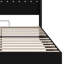 Lit plateforme à oreilles à haut dossier avec design capitonné, garniture de rivet, tablette de rangement pour tête de lit, connectivité USB et veilleuse-239679215