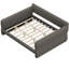 Très grand lit plateforme tapissier en laine d'agneau avec ports USB - Structure en bois robuste, sans sommier tapissier, gris-1110017966