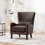 Chaise d'appoint en polyuréthane à haut dossier, fauteuil rembourré, fauteuil à oreilles rétro, siège de lecture pour canapé simple avec pieds en bois massif