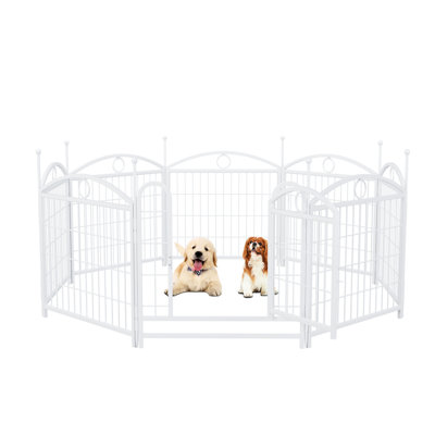 Parc pour chien 48,4 po carré, en métal imperméable, pour clôture pliable d'extérieur, 8 panneaux, carré, pour chiens de toutes tailles