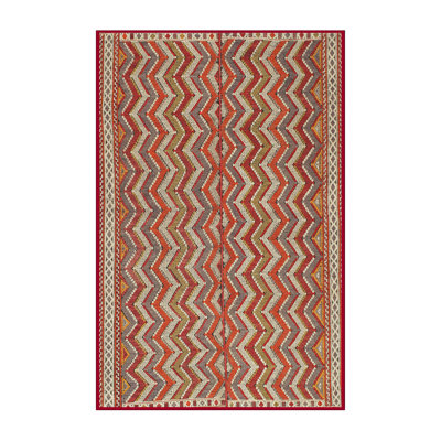 Tapis en laine brun / orange