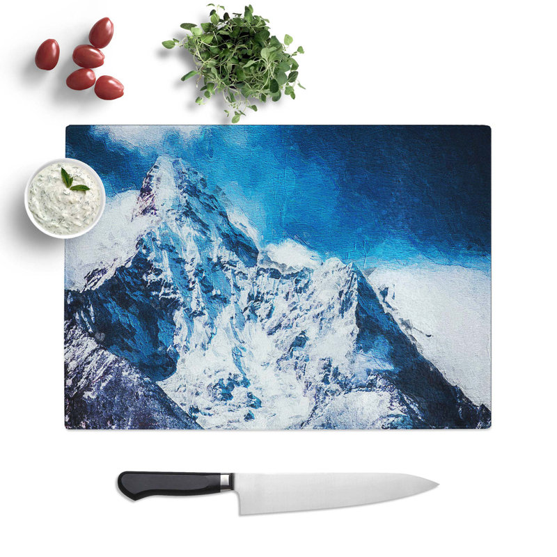 Tempered Glass Ama Dablam Mountain in Nepal Chopping Board, 28.5 cm W x 20 cm L