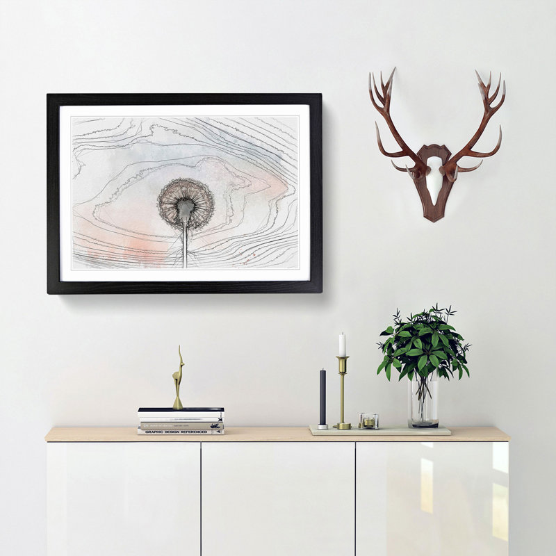 Dandelion in Abstract - Picture Frame Graphic Art Print, Black Framed, 62cm H x 87cm W x 2cm D