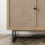 Armoire de rangement en bois et rotin en chêne clair-1786672874