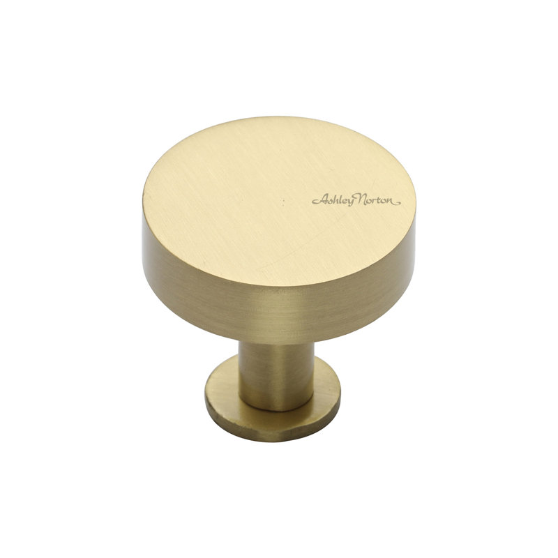 1 1/4" Diameter Round Knob, 1 1/4", Satin Brass