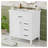 30-Inch White Bathroom Vanity with Ceramic Sink Top, Solid Wood and MDF Construction