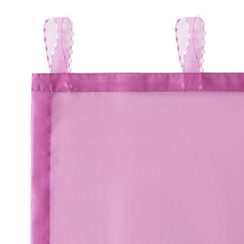 Voile Decorative Tab Top Curtain Pair, 52" W x 63" L, Pink