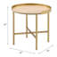Table de bout fonctionnelle en métal et chêne avec finition dorée pour tout espace