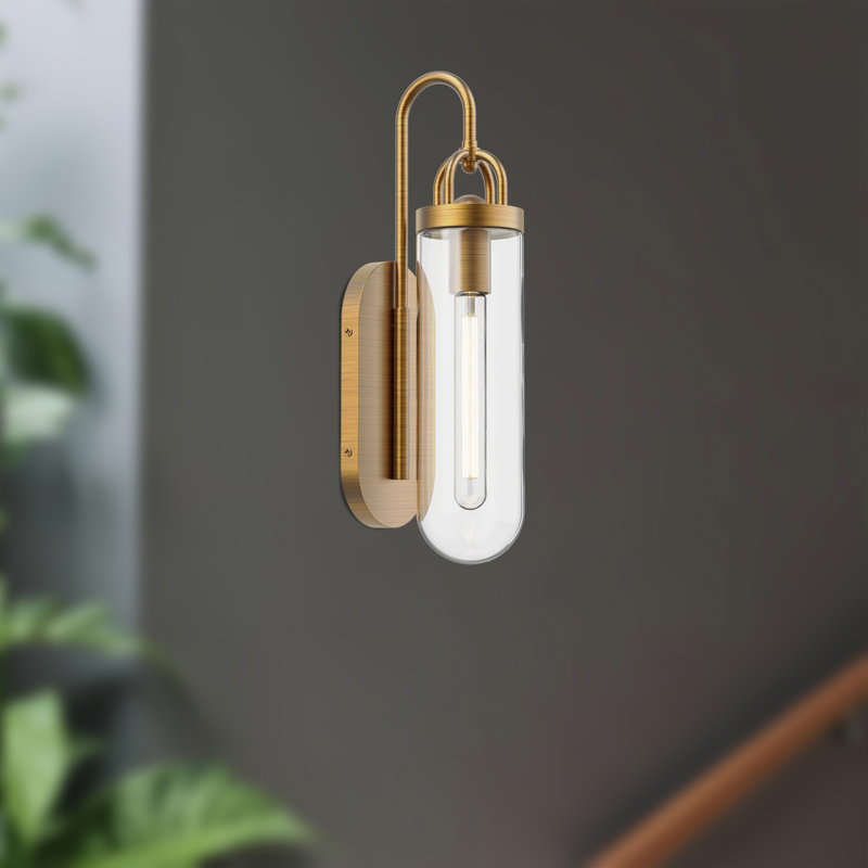 Santi Steel Wall Light, Aged Gold