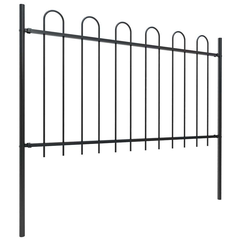 Clôture en métal noir H 39,37 po x l 66,9 po
