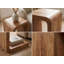 C-Shaped Acacia Solid Wood Side Table