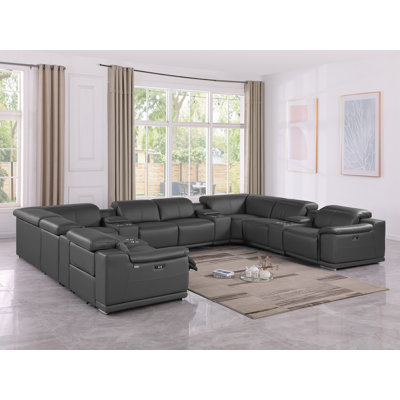 Canapé modulaire en cuir italien 12 pièces 4 pièces Kitanna