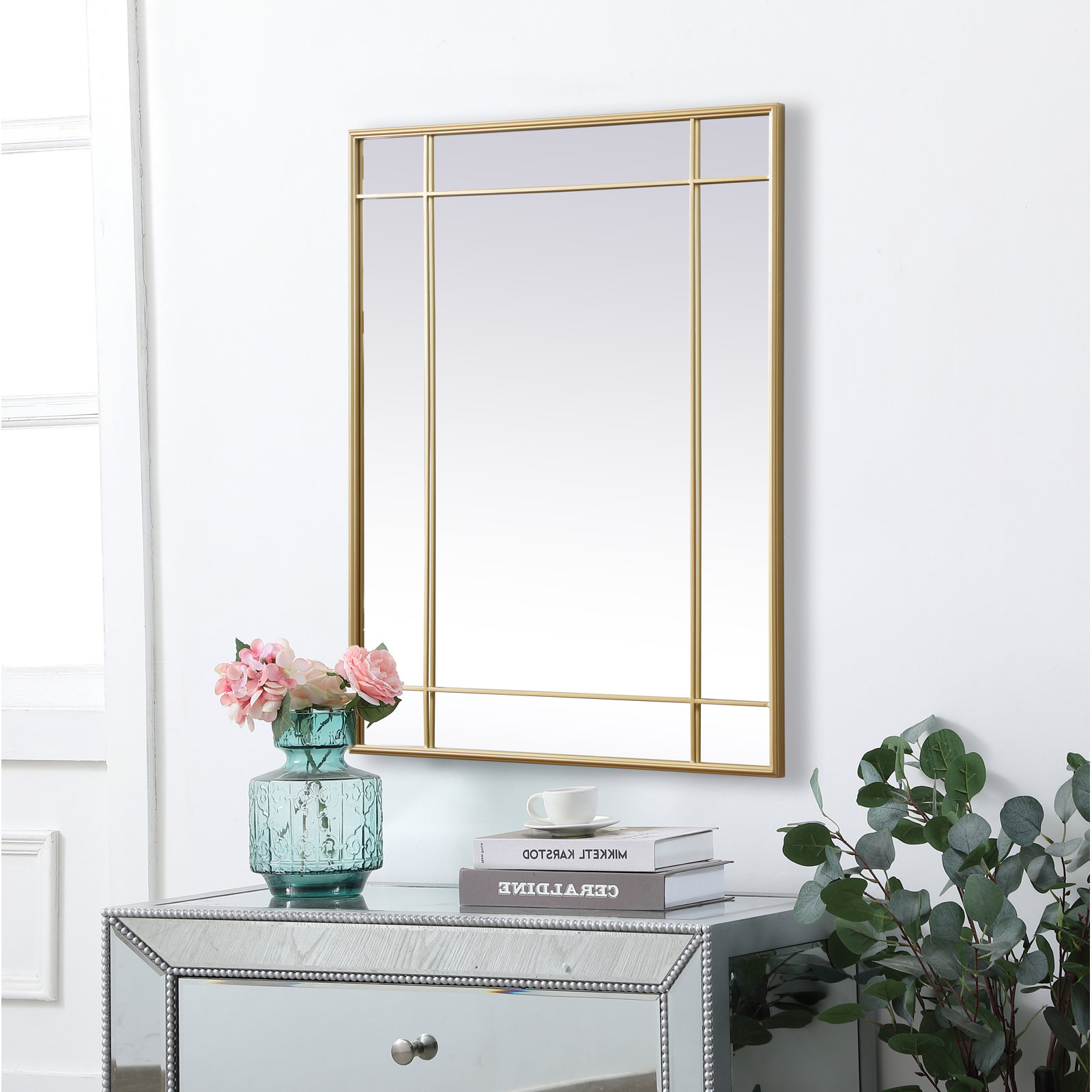 Chancey Accent Mirror, Brass, 40"H x 30"W