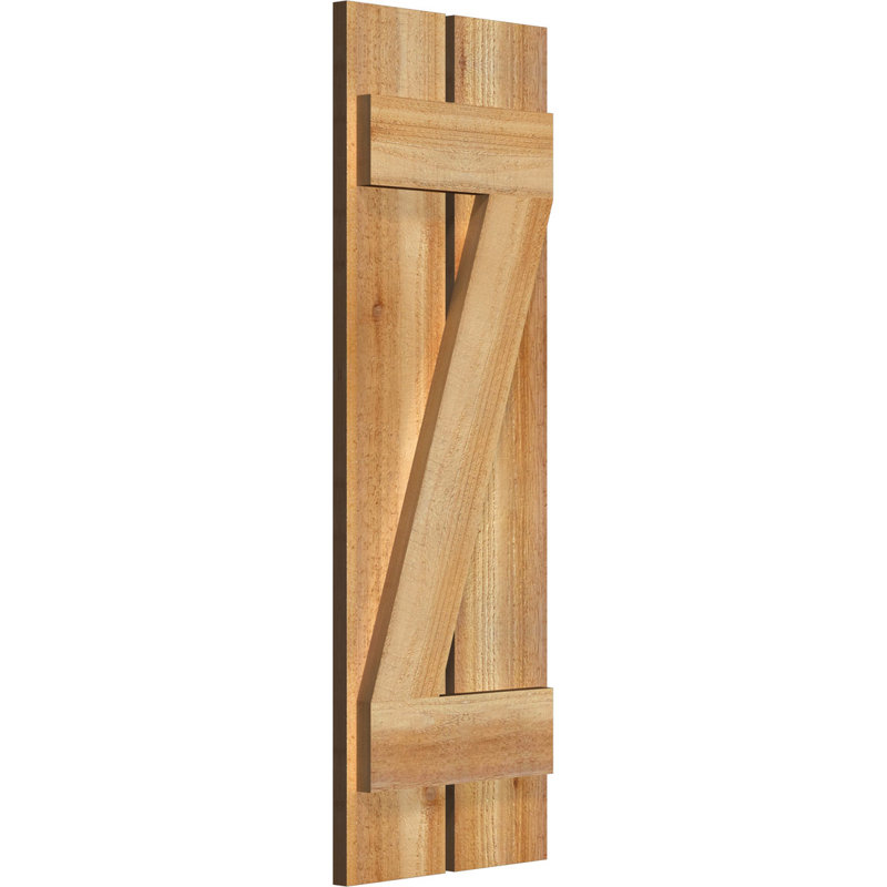 Volets espacés de 5 3/8 po avec barre en Z, cèdre rouge de l'Ouest TimberCraft (par paire), 11 1/4 po, 33 po
