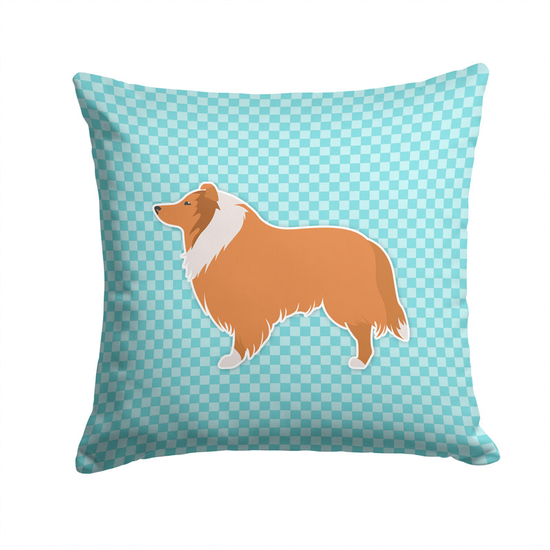 Coussin décoratif intérieur / extérieur Border Collie, H 14 po x l 14 po x P 3 po, Bleu