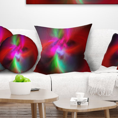 Red Spiral Kaleidoscope - Abstract Printed Pillow
