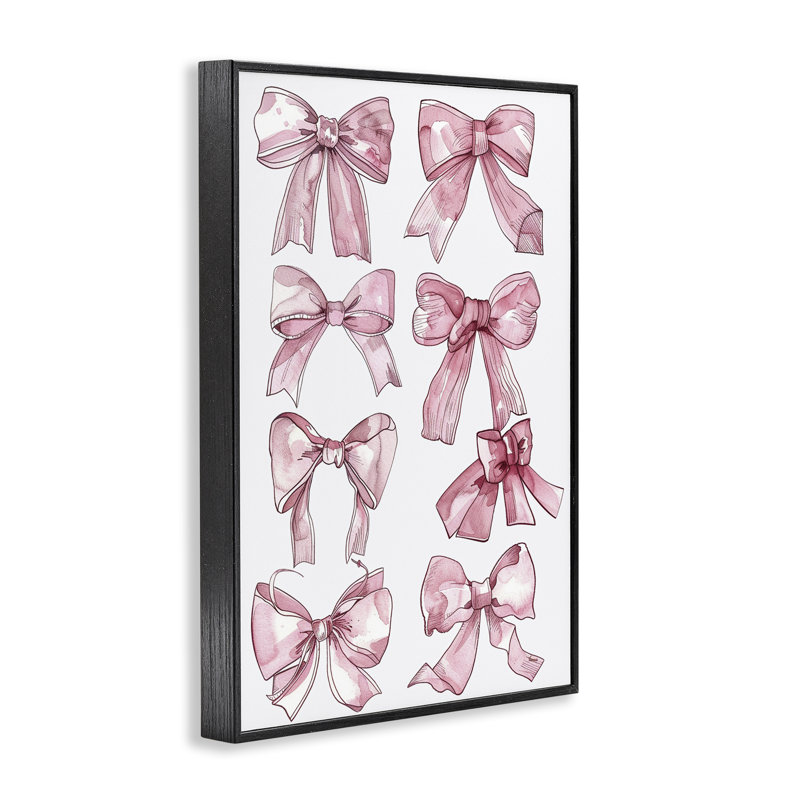 Divers rubans en giclée rose encadrée, design par LSR Design Studio, Giclée encadrée noir minuit, H 24 po x l 16 po
