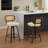 Favets 25.6" Seat Height Swivel Upholstered Counter Stools with Rattan Back-114499546-114499549