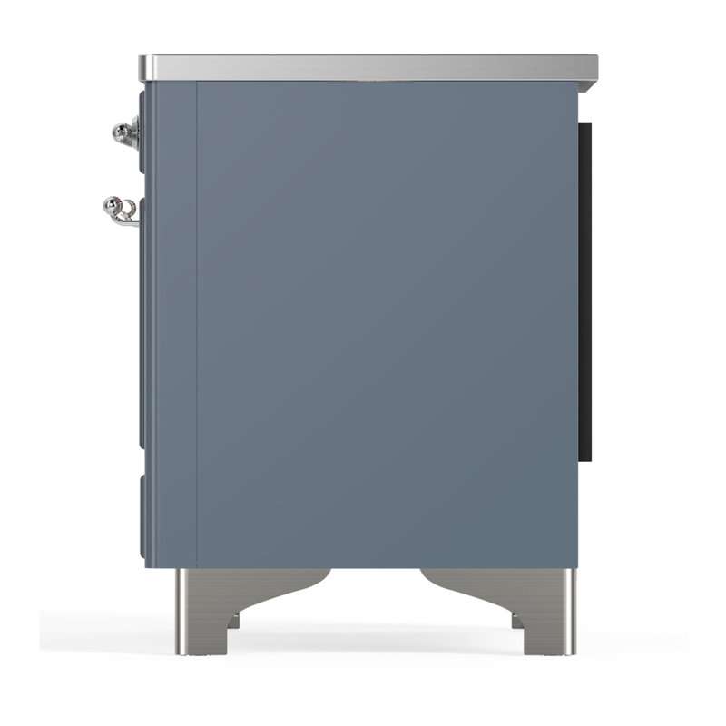 Majestic III Series 40 Inch Induction Range with 6 Induction Elements in Stainless Steel (Brass Trim), Blue Gray, Chrome